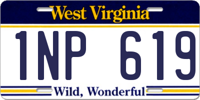 WV license plate 1NP619