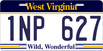 WV license plate 1NP627