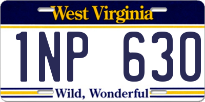 WV license plate 1NP630