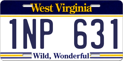 WV license plate 1NP631