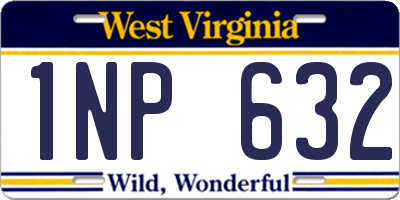 WV license plate 1NP632