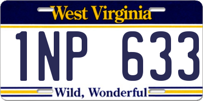 WV license plate 1NP633