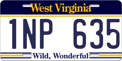 WV license plate 1NP635