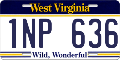WV license plate 1NP636