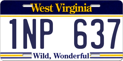 WV license plate 1NP637