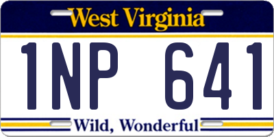 WV license plate 1NP641