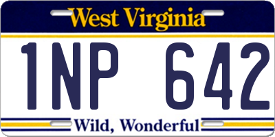 WV license plate 1NP642