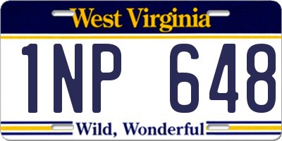 WV license plate 1NP648