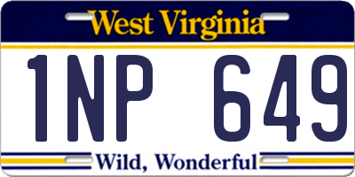WV license plate 1NP649