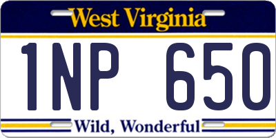 WV license plate 1NP650