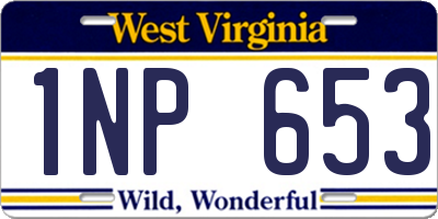 WV license plate 1NP653