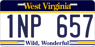 WV license plate 1NP657