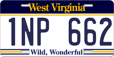 WV license plate 1NP662