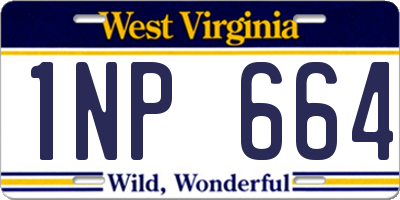 WV license plate 1NP664