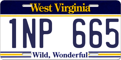 WV license plate 1NP665
