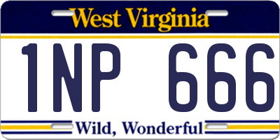 WV license plate 1NP666