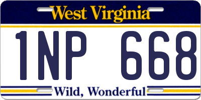 WV license plate 1NP668