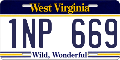 WV license plate 1NP669
