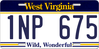 WV license plate 1NP675