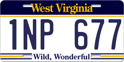 WV license plate 1NP677
