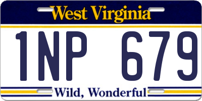 WV license plate 1NP679