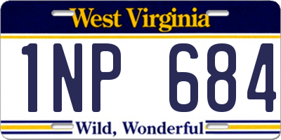 WV license plate 1NP684