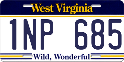 WV license plate 1NP685