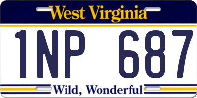 WV license plate 1NP687