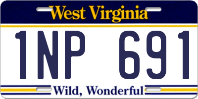 WV license plate 1NP691