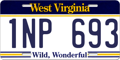 WV license plate 1NP693