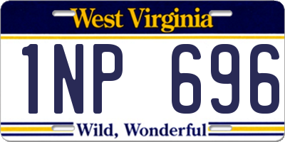 WV license plate 1NP696