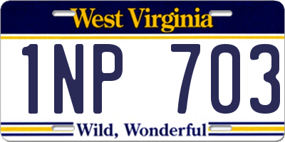 WV license plate 1NP703