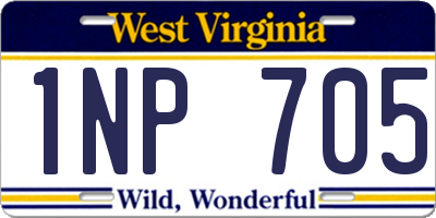 WV license plate 1NP705