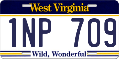WV license plate 1NP709