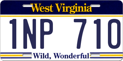 WV license plate 1NP710