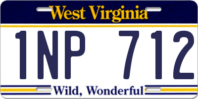 WV license plate 1NP712