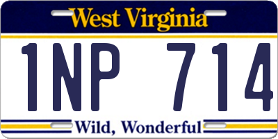WV license plate 1NP714