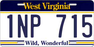 WV license plate 1NP715