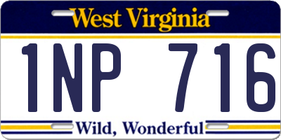 WV license plate 1NP716