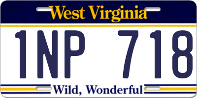 WV license plate 1NP718