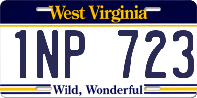 WV license plate 1NP723