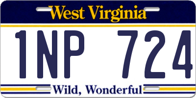 WV license plate 1NP724