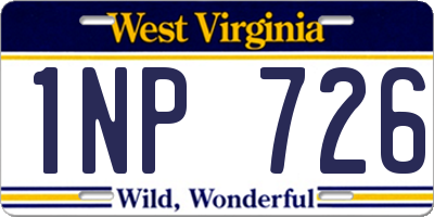 WV license plate 1NP726