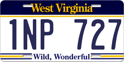 WV license plate 1NP727