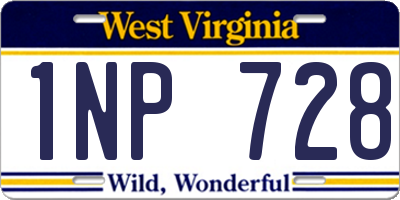 WV license plate 1NP728