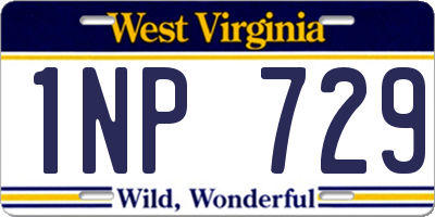 WV license plate 1NP729