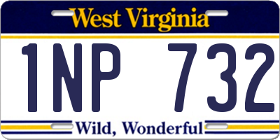 WV license plate 1NP732