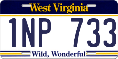 WV license plate 1NP733