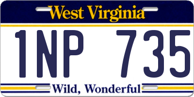 WV license plate 1NP735