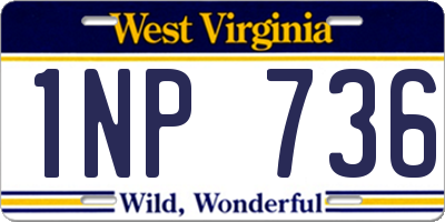 WV license plate 1NP736